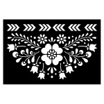 Pochoir Broderie folk 15 x 10 cm