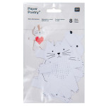 Carton à broder - Chien/cheval/escargot/chat - 8 pcs