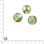 Perle ronde en verre irisé Ø 8 mm - Vert olive AB x 20 pces