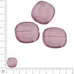 Perles carrées plates en verre 16 x 16 mm - Lilas x 4 pces