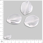 Perles en forme de feuille en verre 20 x 15 mm - Transparent x 6 pces