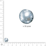 Perles en verre Renaissance 10 mm - Gris argenté