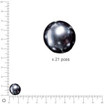 Perles en verre Renaissance 12 mm - Anthracite