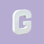 Support à décorer en papier mâché - Petite lettre G - h. 12 cm