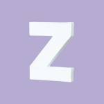 Support à décorer en papier mâché - Petite lettre Z - h. 12 cm