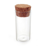 Tube en verre avec bouchon H.6.5 cm Ø 3 cm