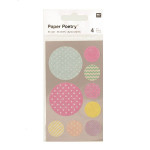Stickers en papier Washi ronds pastel x 4 planches