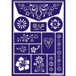 Pochoir de maquillage Fleurs 12 motifs