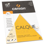 Papier calque satin 90/95g bloc de 20 feuilles - 29,7 x 42 cm (A3)