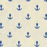 Papier Lokta Imprimé 50 x 75 cm Blanc motif Ancre bleue