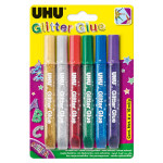 Colle pailletée set de 6 crayons assortis