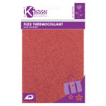 Tissu thermocollant pailleté 15 x 20 cm Rouge