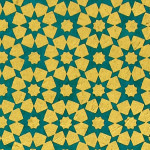 Papier Lokta Imprimé 50 x 75 cm Bleu motif Istanbul or