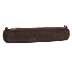 Trousse en cuir Ronde noire 18 x 4 cm