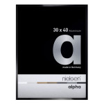 Cadre en aluminium Alpha Noir anodisé Brillant - 30 x 40 cm