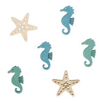 Miniatures étoiles de mer + hippocampe 3 cm - 15 pcs