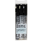 Feutre Acrylic Marker 1,2 mm Set Argent Blanc Noir