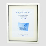 Cadre vitrine Carla Noir/Blanc Nacré + Passe-partout - 24 x 30 cm