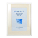 Cadre en MDF Carla blanc + passe-partout - 50 x 70 cm
