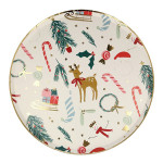 Assiettes Motifs de Noël avec dorure Ø 26,7 cm 8 pcs