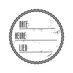 Tampon bois Woodies Date, heure, lieu 3 cm